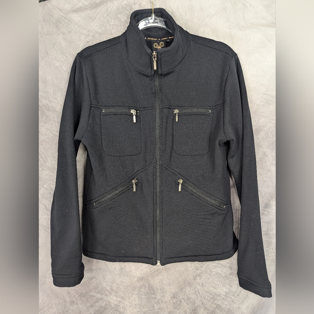 Wooly Bully Wear Medium Black Jacket Excellent Condition Four Zipper Pockets